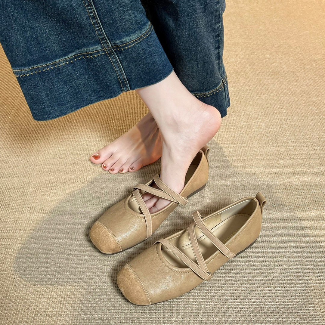 Damen modische Riemchen-Ballerinas aus hochwertigem Material mit komfortabler Passform EB