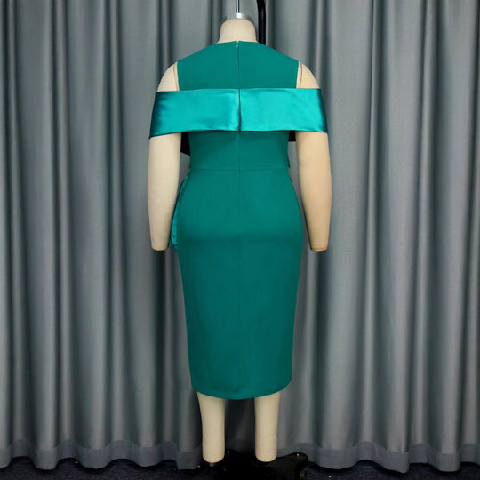Damen Cocktailkleid mit asymmetrischem Oberteil und Drapierungsdetail EB