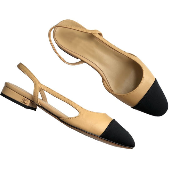 Damen Slingback Ballerinas mit elegantem Kontrastdesign EB