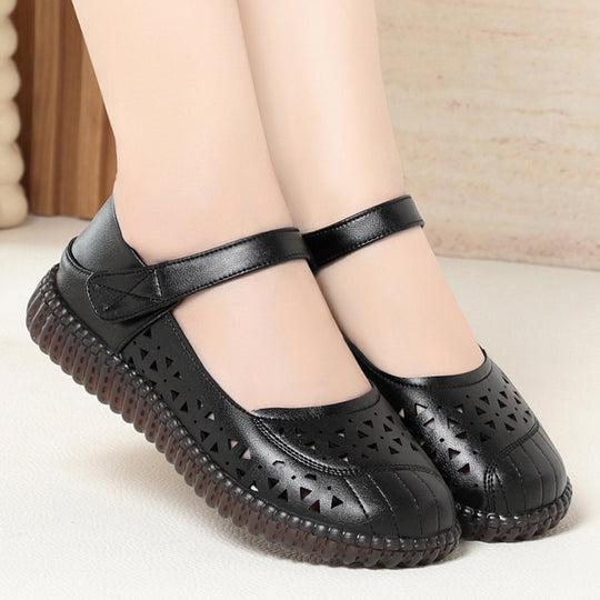 Damen Mary Jane Clogs mit atmungsaktivem Design und elastischem Riemen EB