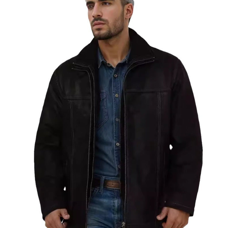 Herren gemütliche und stylische Jacke aus weichem Kunstleder EB