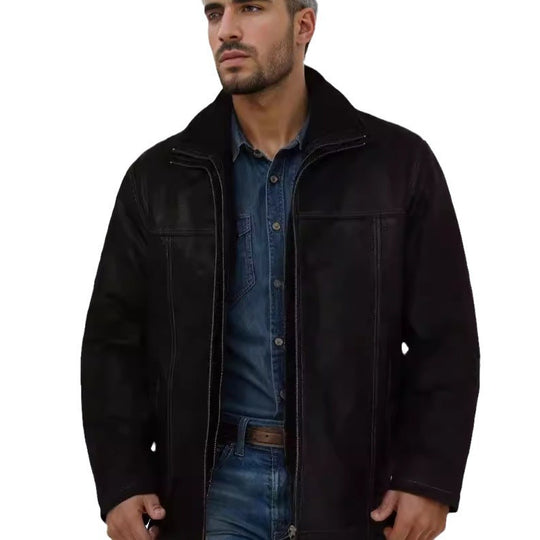 Herren gemütliche und stylische Jacke aus weichem Kunstleder EB