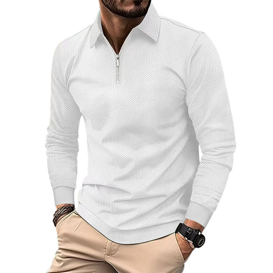 Herren hochwertiger Strickpullover mit Stehkragen und modischem Reißverschluss EB