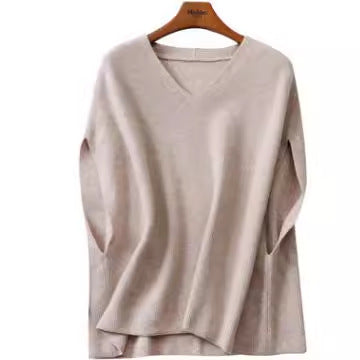 Damen Strickponcho mit V-Ausschnitt und eleganter Silhouette EB