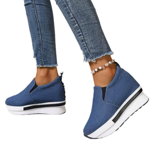 Damen Komfortable Slip-On Sneakers mit ergonomischem Fußbett und modischem Design EB