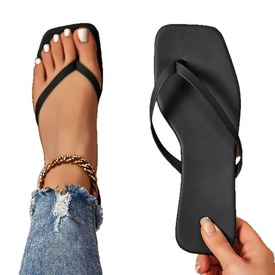 Damen Zehentrenner Sandalen mit elegantem Kreuzriemen und rutschfester Sohle EB