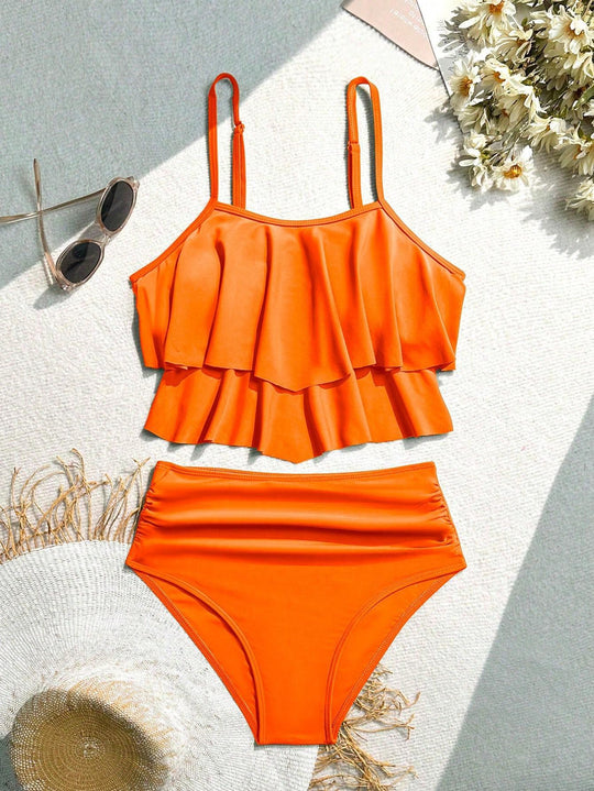 Damen Bikini-Set mit voluminösem Rüschendesign EB