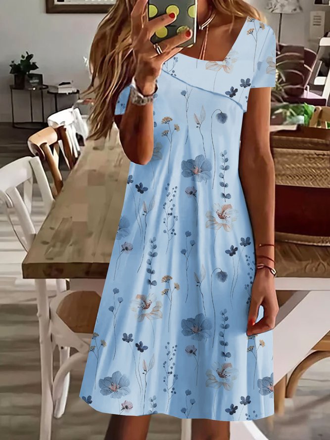 Damen Sommerkleid mit floralem Design und weitem Schnitt EB