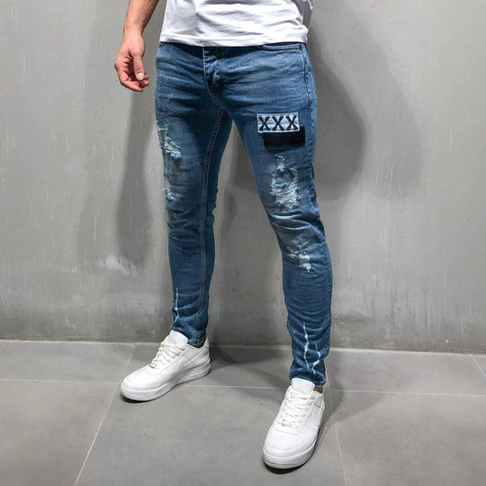 Herren Slim Fit Jeans mit modernen Destroyed-Effekten EB