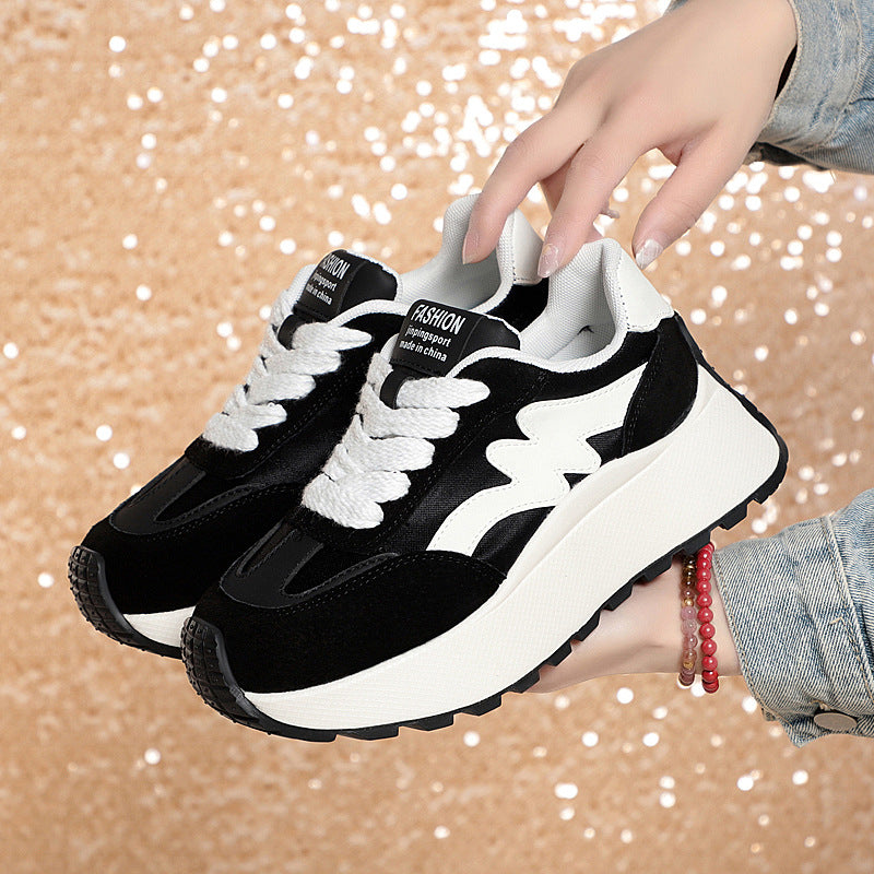 Damen Modische Sneaker mit dicker Sohle und sportlichem Design EB
