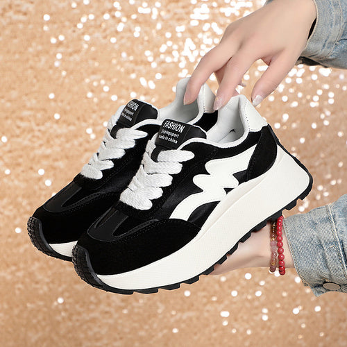 Damen Modische Sneaker mit dicker Sohle und sportlichem Design EB