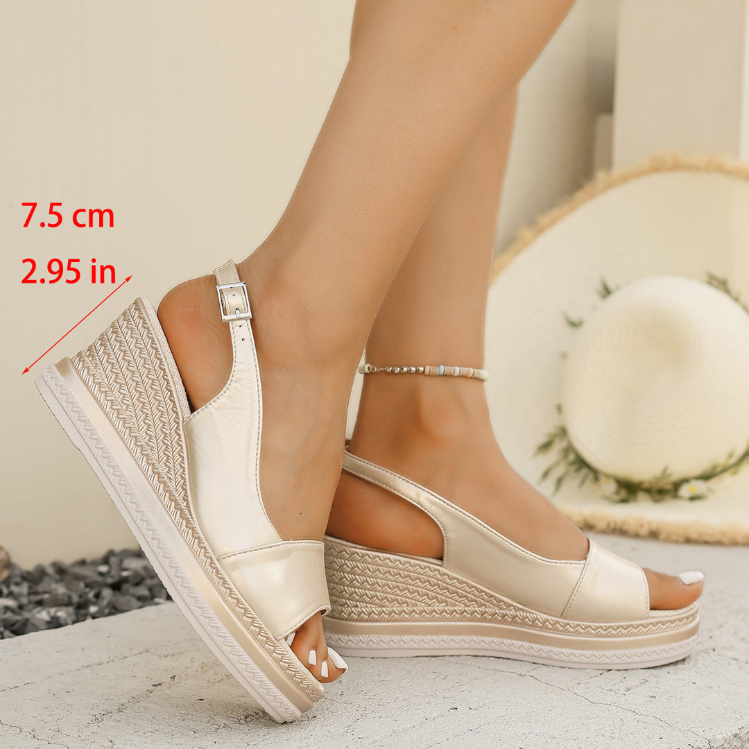 Damen Wedge-Pantoletten mit elegantem Riemen und rutschfester Sohle EB