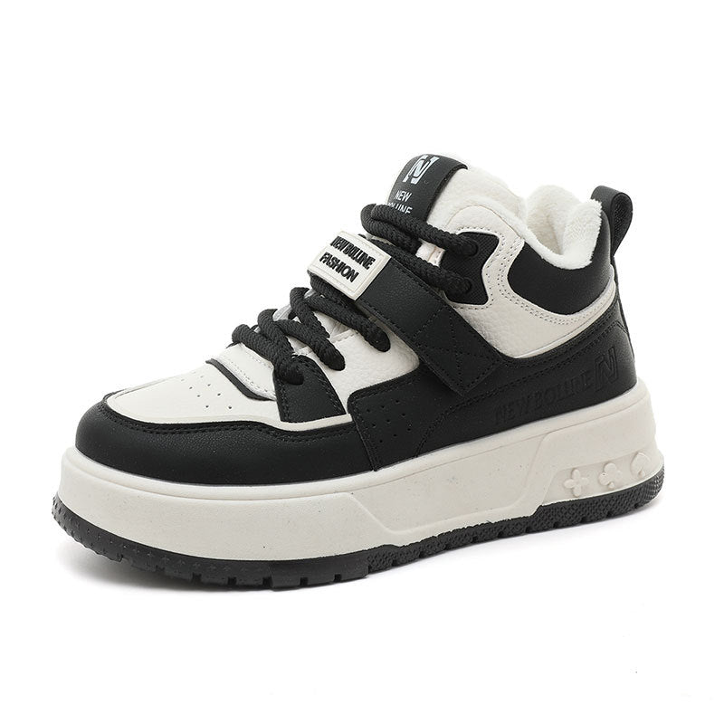 Damen Sportliche High-Top Sneakers mit kuscheligem Innenfutter und sicherem Schnallenverschluss EB