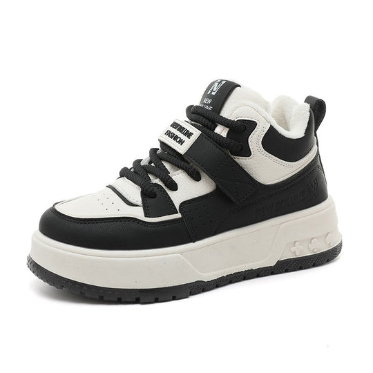 Damen Sportliche High-Top Sneakers mit kuscheligem Innenfutter und sicherem Schnallenverschluss EB
