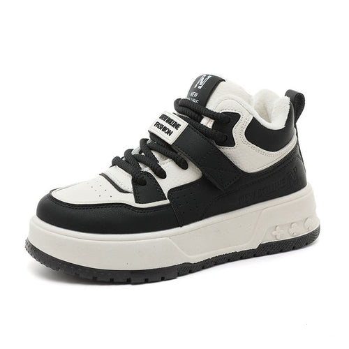 Damen Sportliche High-Top Sneakers mit kuscheligem Innenfutter und sicherem Schnallenverschluss EB