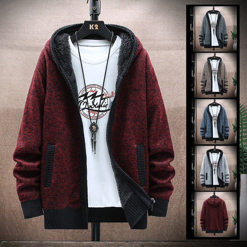 Herren gemütliche Strickjacke mit tiefem V-Ausschnitt und praktischen Taschen EB
