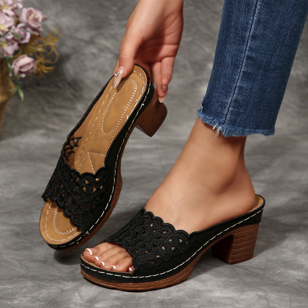 Damen elegante und komfortable Clogs mit modischem Lochdesign EB