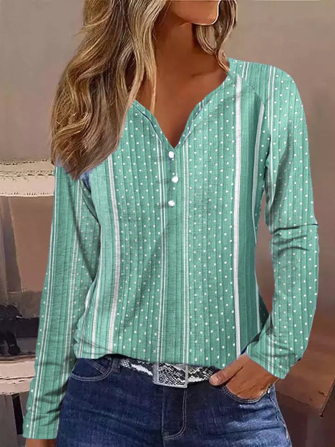 Damen gestreiftes Langarmhemd EB