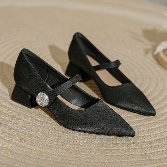 Damen elegante Ballerinas mit modischem Strassdetail EB