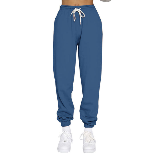 Damen nan High‑Waist Relax-Jogginghose mit elastischem Komfortbund, Kordelzug und gerippten Knöchelbündchen EB