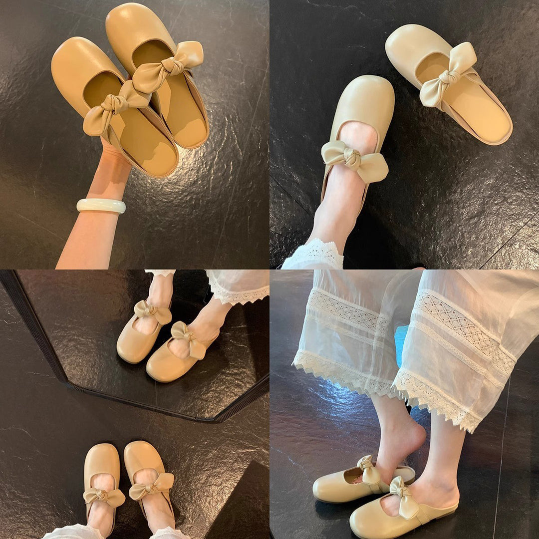 Damen Slip-On Mules mit modischem Schleifendetail EB
