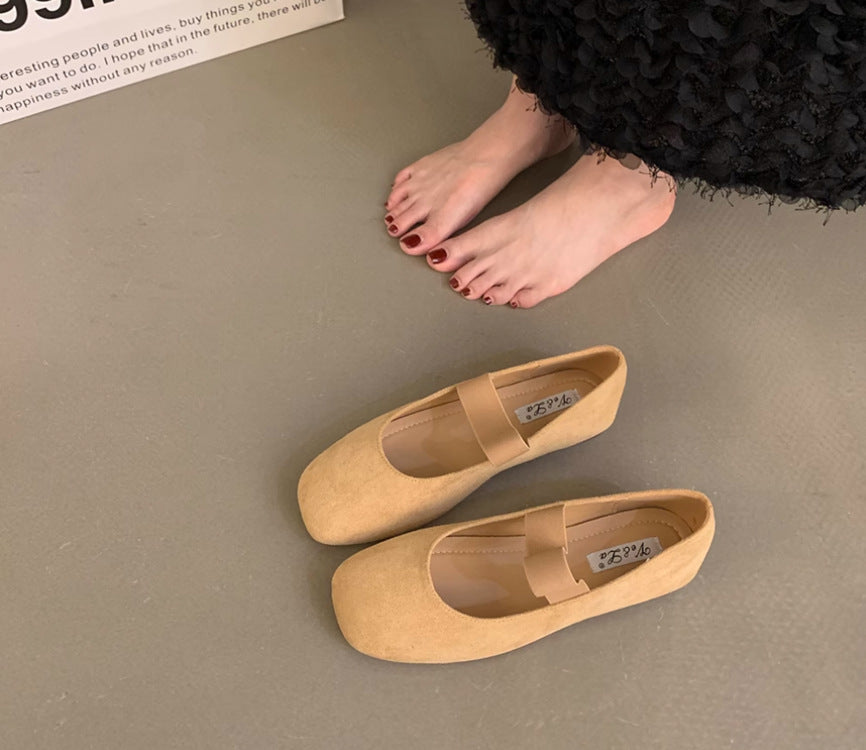 Damen elegante Ballerinas mit modischem Riemchen EB