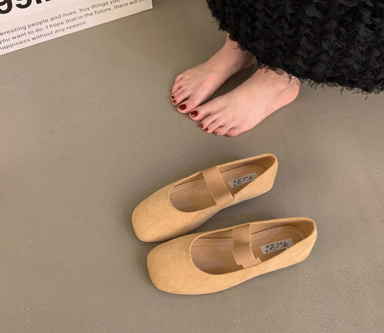 Damen elegante Ballerinas mit modischem Riemchen EB