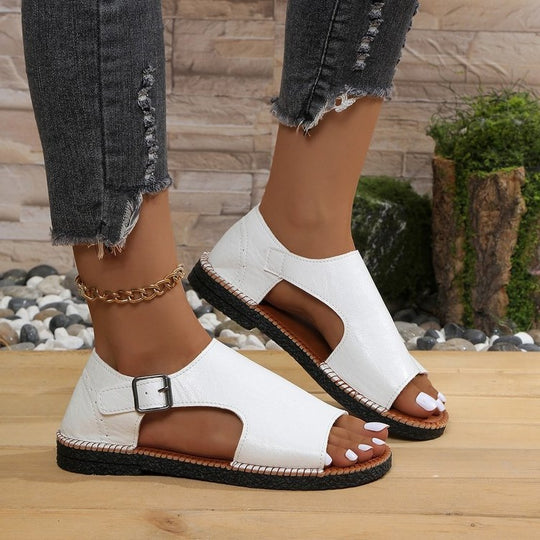 Damen komfortable Sandalen mit modischer Schnallenverzierung EB