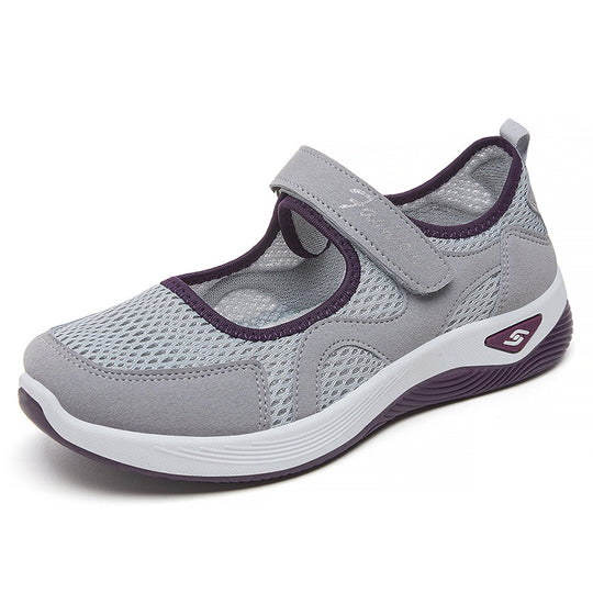 Damen Sportliche Slip-On Sneakers mit verstellbarem Klettverschluss EB