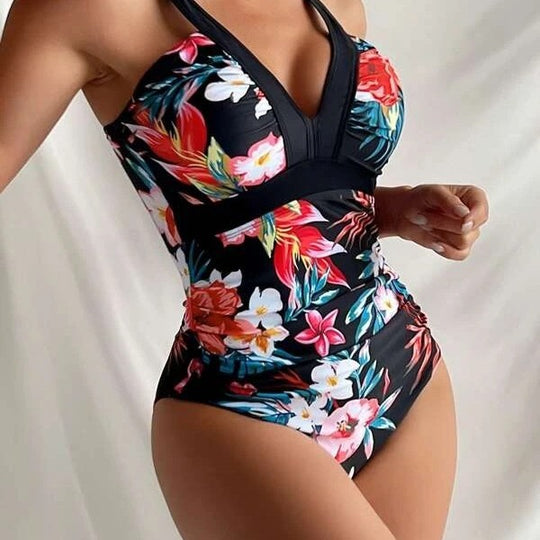 Damen Einteiliger Badeanzug mit anspruchsvollem Floral-Design EB
