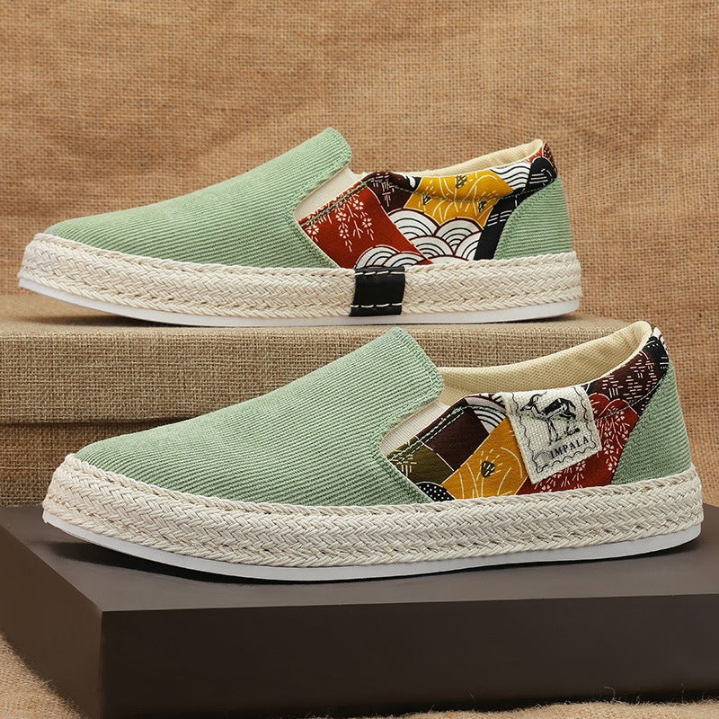Damen Komfortable Slip-On Espadrilles mit modischem Mustermix EB