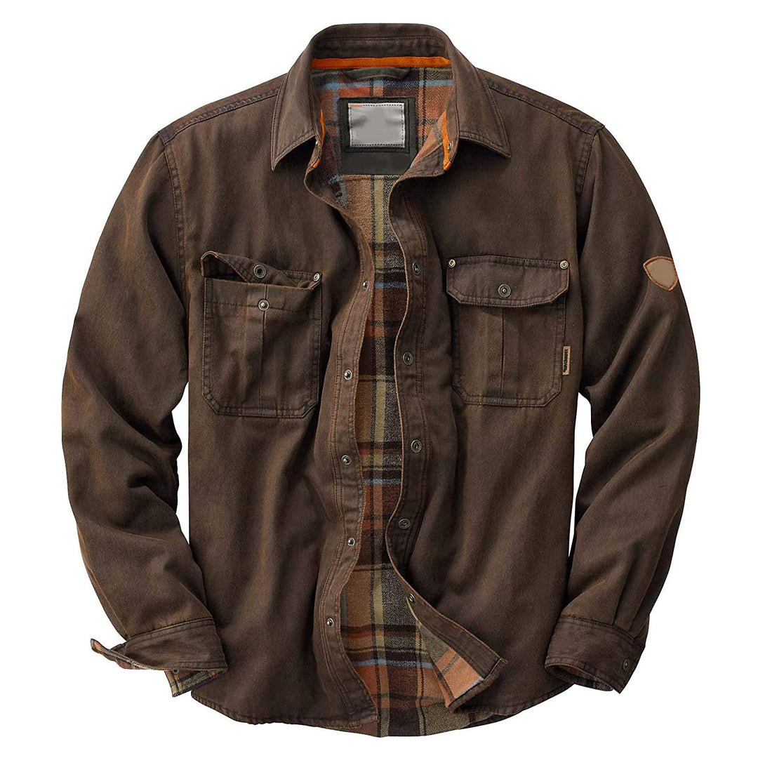 Herren Hemdjacke mit kariertem Innenfutter und praktischen Brusttaschen EB