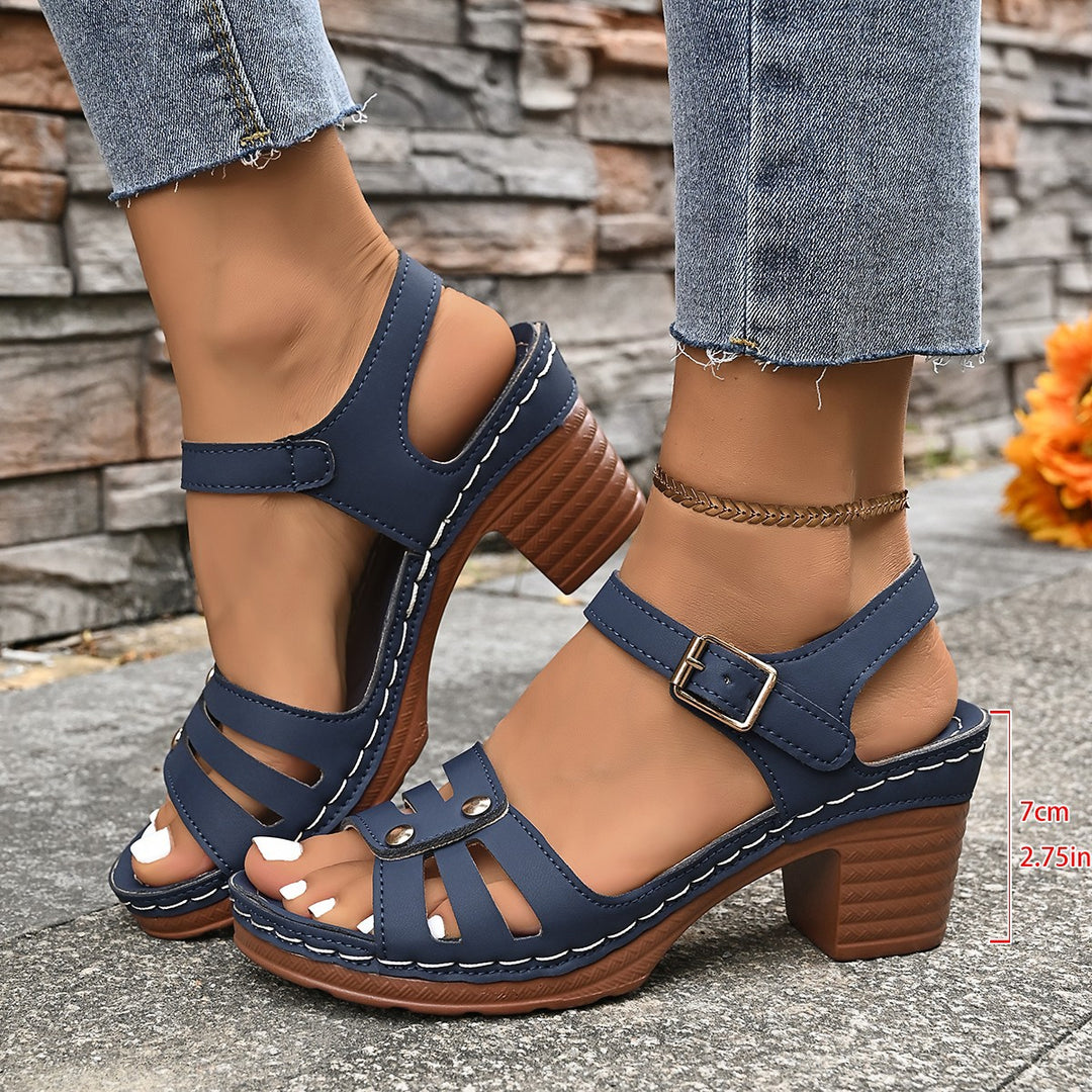 Damen Halbsandalen mit Blockabsatz EB