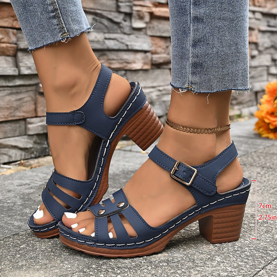 Damen Halbsandalen mit Blockabsatz EB