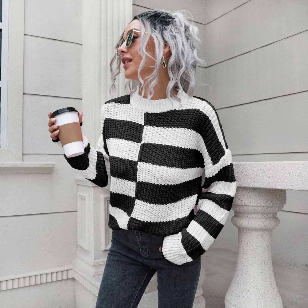 Damen Strickpullover mit Streifenmuster von EB