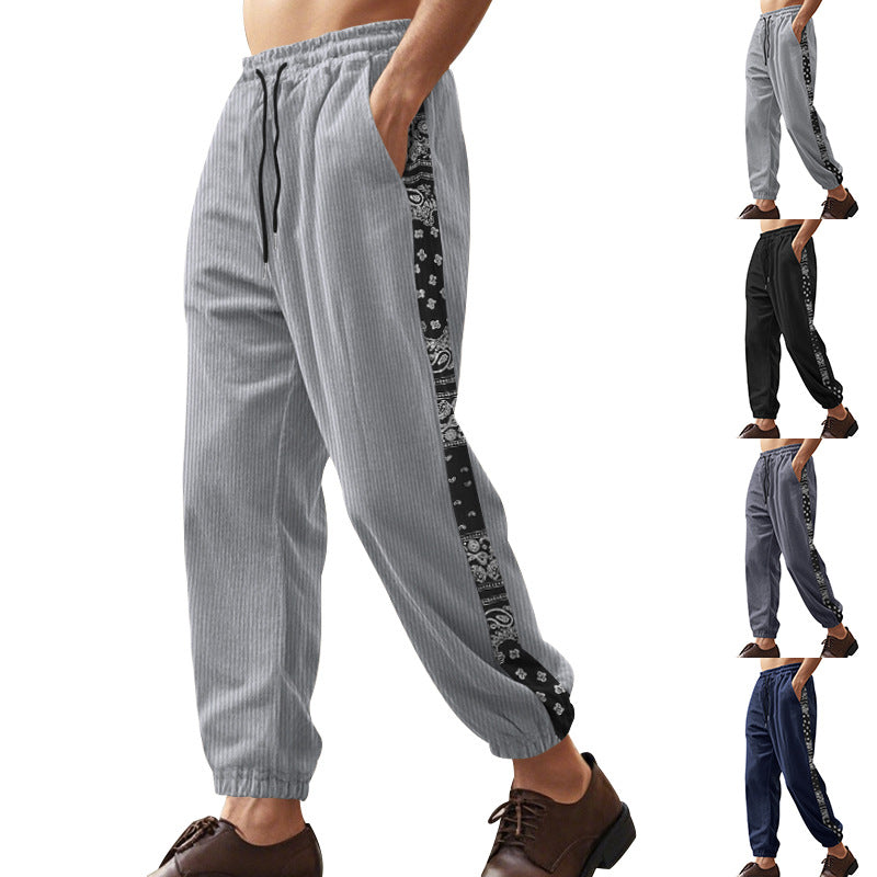 Herren Freizeit-Hose mit elastischem Bund und stylischem Bandana-Design EB