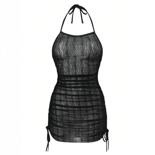 Damen Strandkleid mit eleganter Wellenstruktur EB