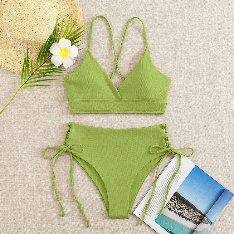 Damen Bikini-Set mit verstellbaren Trägern und raffinierten Schnürdetails EB