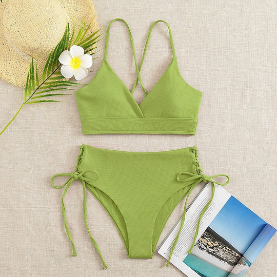 Damen Bikini-Set mit verstellbaren Trägern und raffinierten Schnürdetails EB