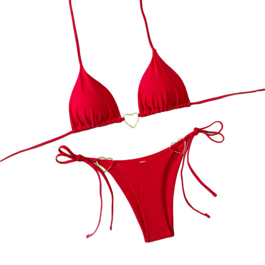 Damen Triangel-Bikini mit modischen Herz-Akzenten EB