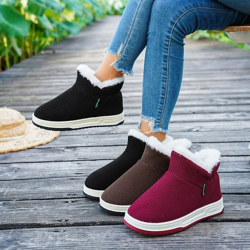Damen gefütterte Stiefeletten mit elastischem Halsausschnitt EB