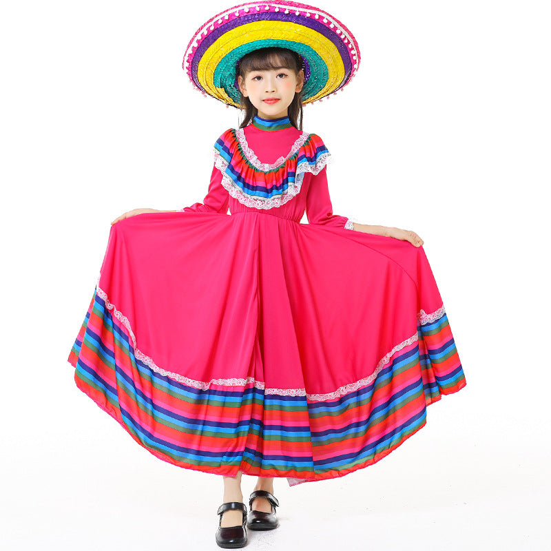 Mädchen Trachtenkleid mit buntem Saum EB