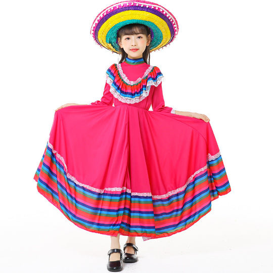 Mädchen Trachtenkleid mit buntem Saum EB