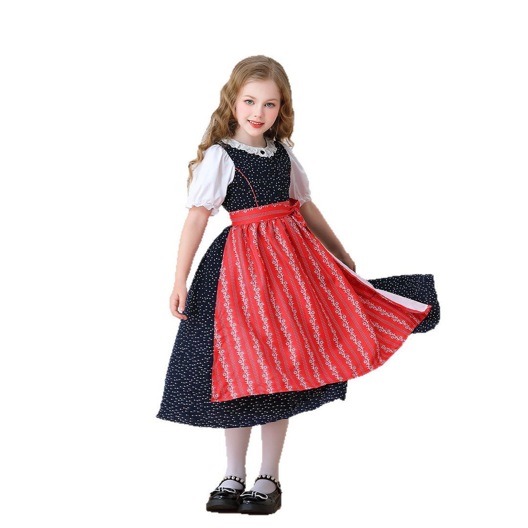 Damen nan traditionelles Dirndlkleid für Mädchen mit abnehmbarer Schürze EB