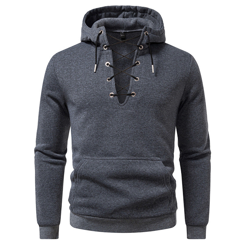 Herren Kapuzenpullover mit modischem Schnürdesign EB