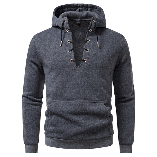 Herren Kapuzenpullover mit modischem Schnürdesign EB