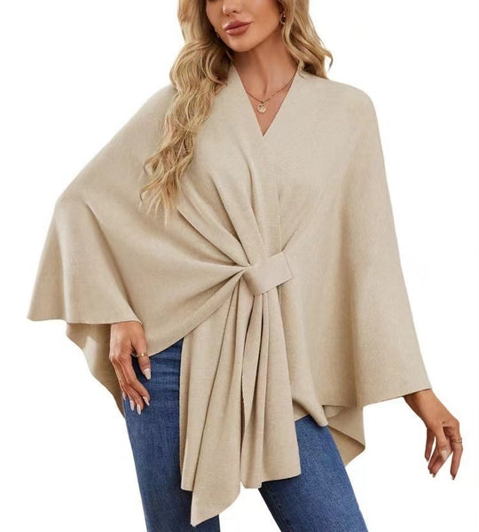 Damen Eleganter Wickelpullover mit asymmetrischem Schnitt EB