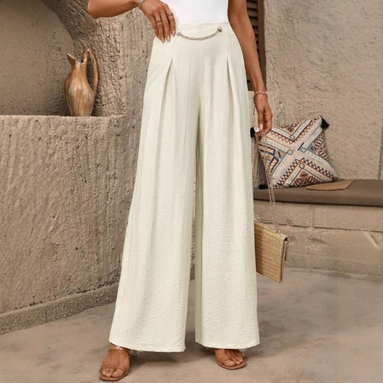 Damen Weit geschnittene Palazzo-Hose mit eleganter Faltenlegung EB