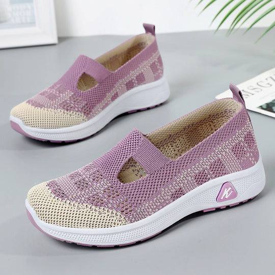 Damen Leichte Slip-On Sneakers mit flexibler Sohle und atmungsaktivem Obermaterial EB