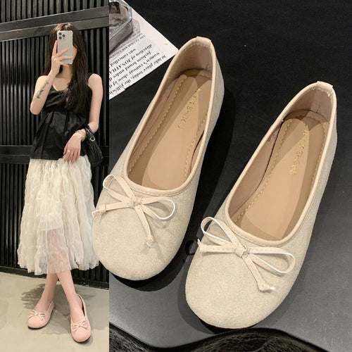 Damen Ballerinas mit feiner Schleifenapplikation EB